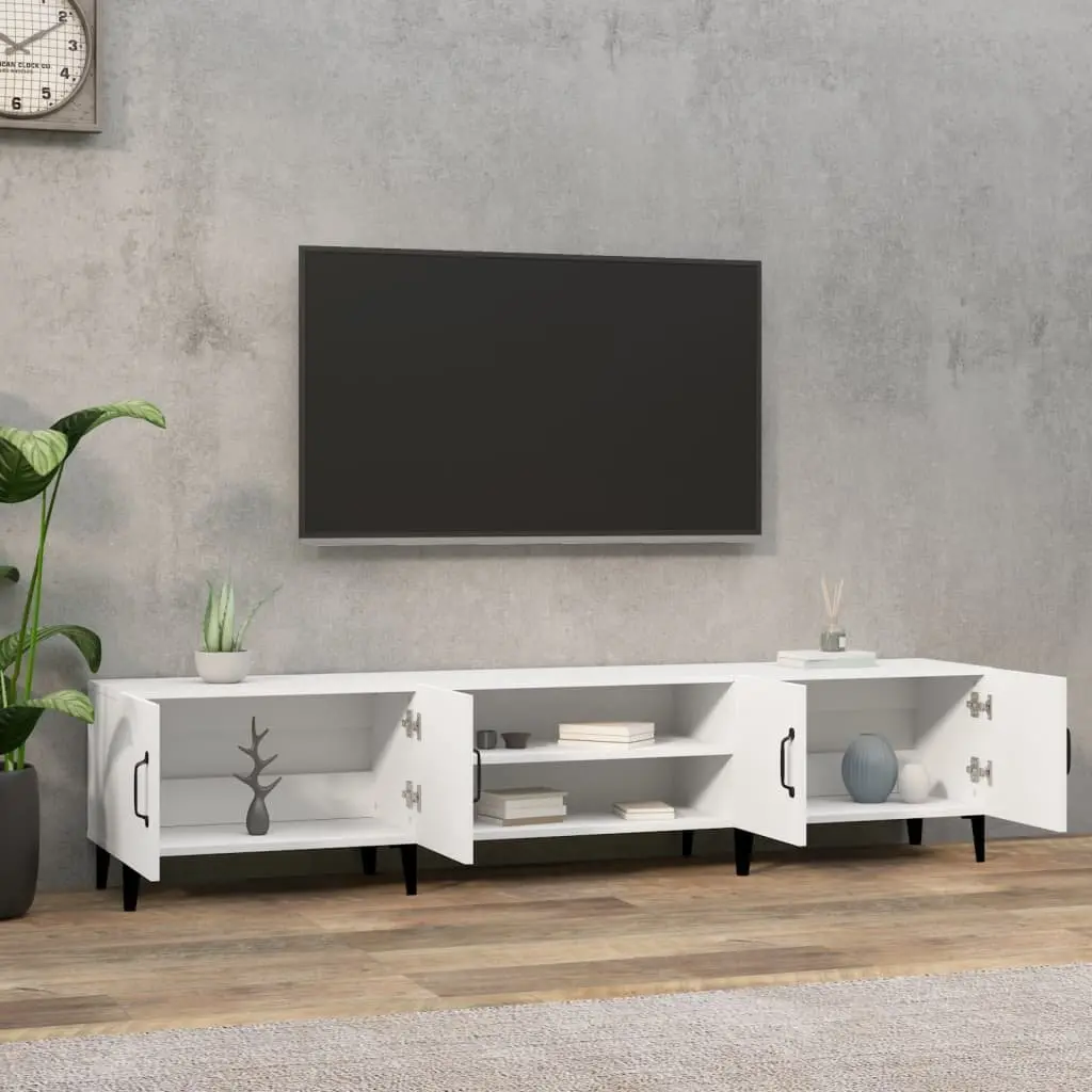 Engineered Wood TV Cabinet with 4 Storage Compartments