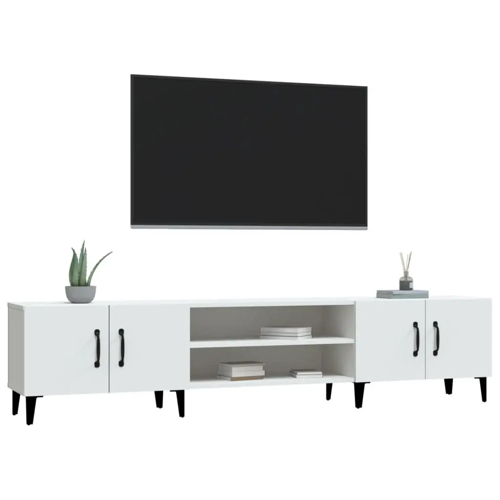 Engineered Wood TV Cabinet with 4 Storage Compartments