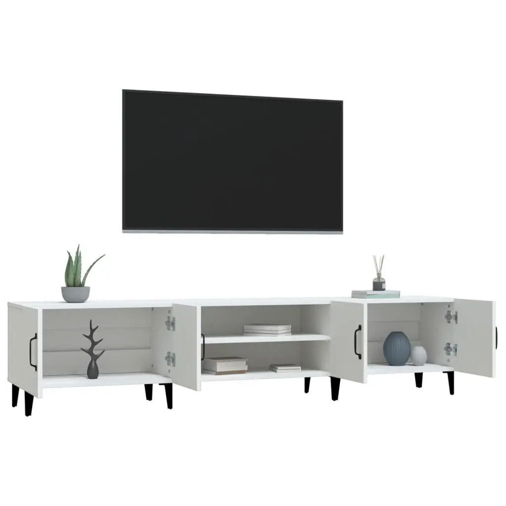 Engineered Wood TV Cabinet with 4 Storage Compartments