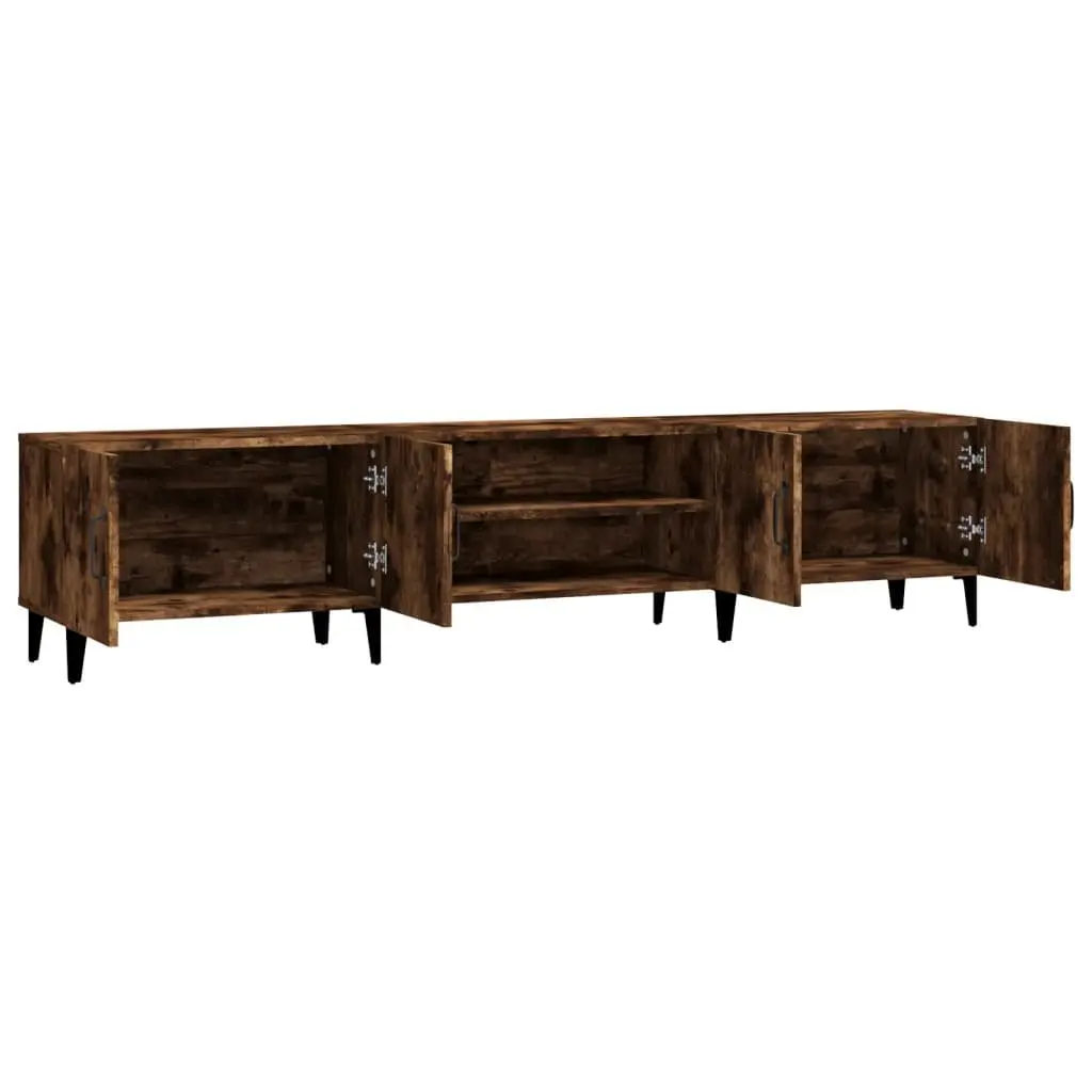 TV Cabinet for Living Room Brown 180x31.5x40 cm Engineered Wood Storage Unit with 4 Doors and 4 Compartments
