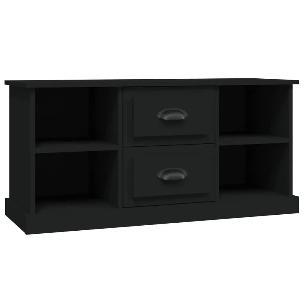 TV Cabinet Black 99.5x35.5x48 cm Storage Unit with Drawers and Shelves