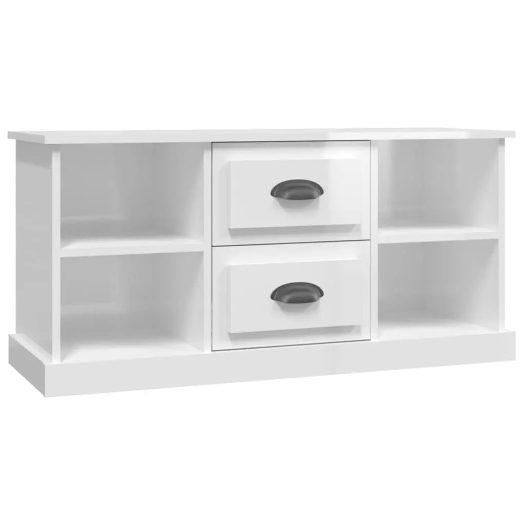 TV Cabinet for Living Room High Gloss White 99.5 x 35.5 x 48 cm