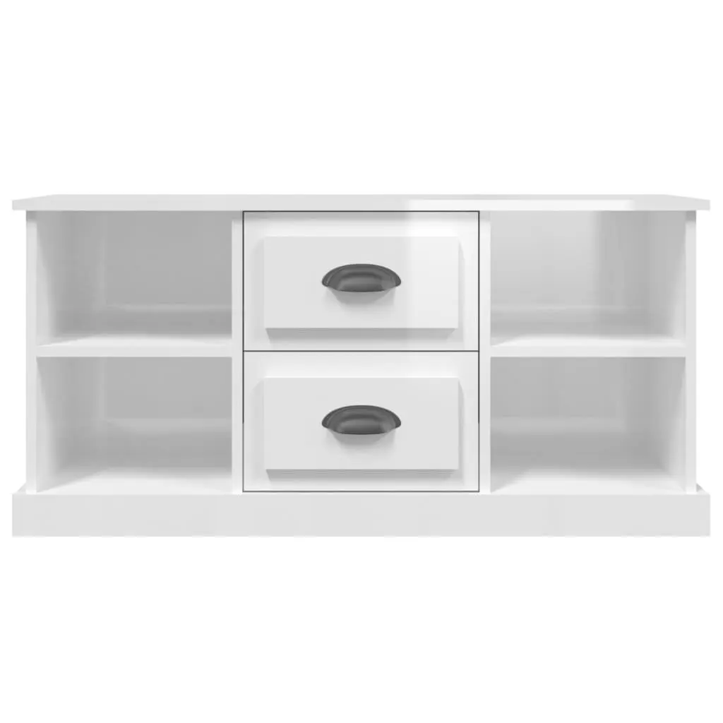 TV Cabinet for Living Room High Gloss White 99.5 x 35.5 x 48 cm