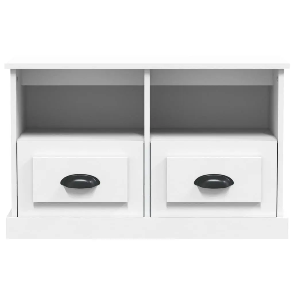 TV Cabinet for Living Room 80x35x50 cm White Engineered Wood Storage Unit with Drawers