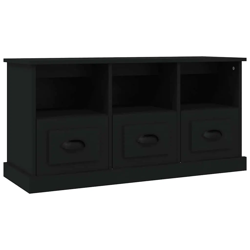 TV Cabinet for Living Room Black Engineered Wood 100 x 35 x 50 cm