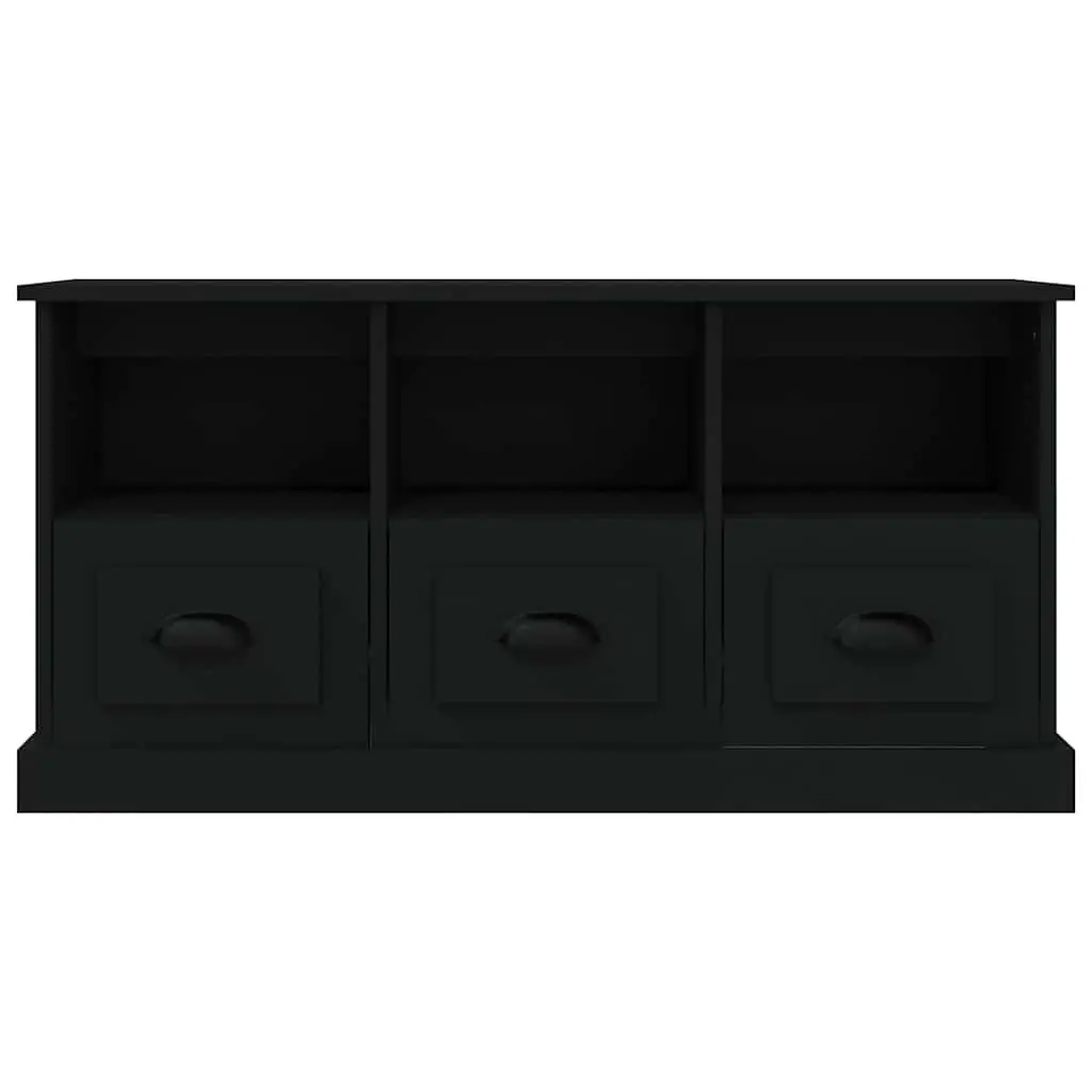 TV Cabinet for Living Room Black Engineered Wood 100 x 35 x 50 cm