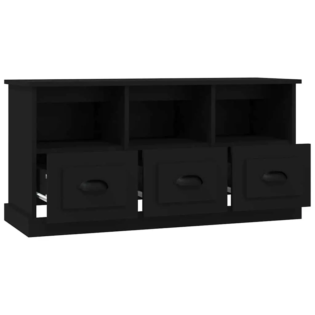 TV Cabinet for Living Room Black Engineered Wood 100 x 35 x 50 cm