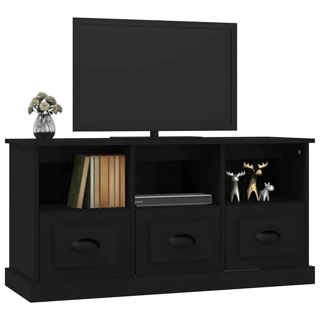 TV Cabinet for Living Room Black Engineered Wood 100 x 35 x 50 cm