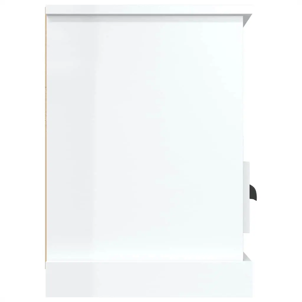 TV Cabinet Living Room 100x35x50cm White High Gloss Engineered Wood Storage Unit