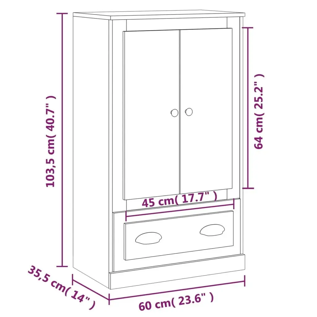 High Gloss Highboard Storage Cabinet