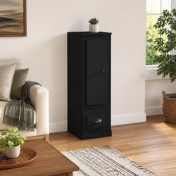 Highboard Sideboard Specifications: Black Engineered Wood