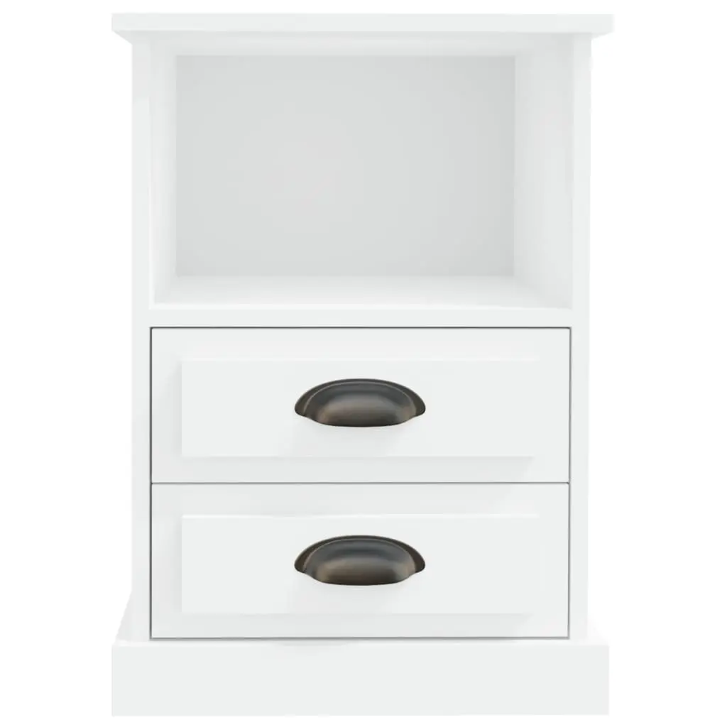 2 White Bedside Cabinets with Storage