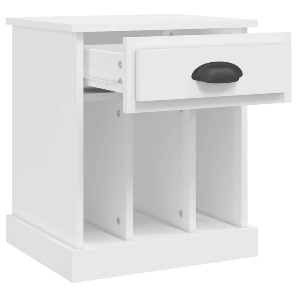 Bedside Cabinet White 43x36x50 cm Drawer Storage Nightstand Side Table