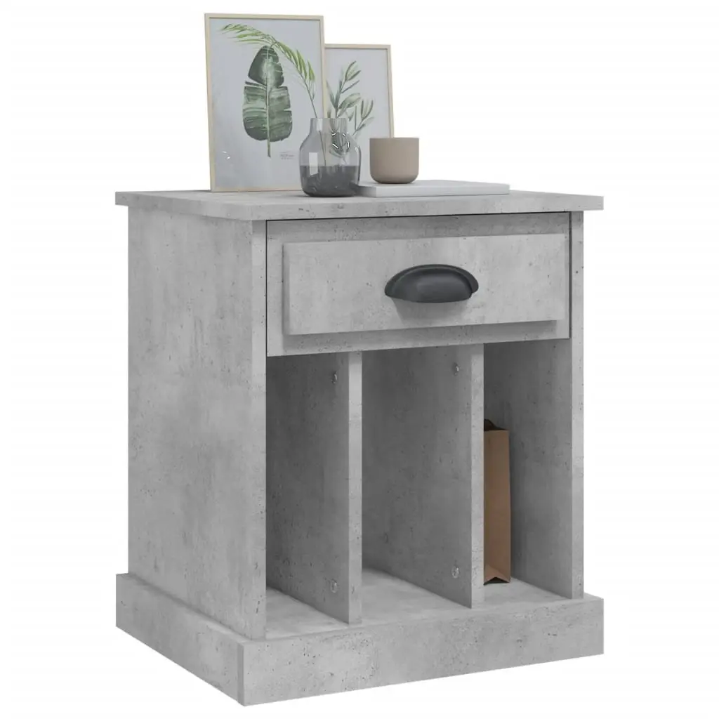 Bedside Cabinets Set of 2 Grey 43x36x50 cm Drawer Storage Nightstand Side Table