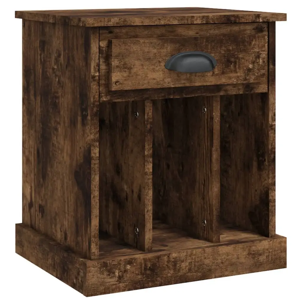 Bedside Cabinets 2 pcs Brown Drawer Storage Compartments Nightstand Side Table