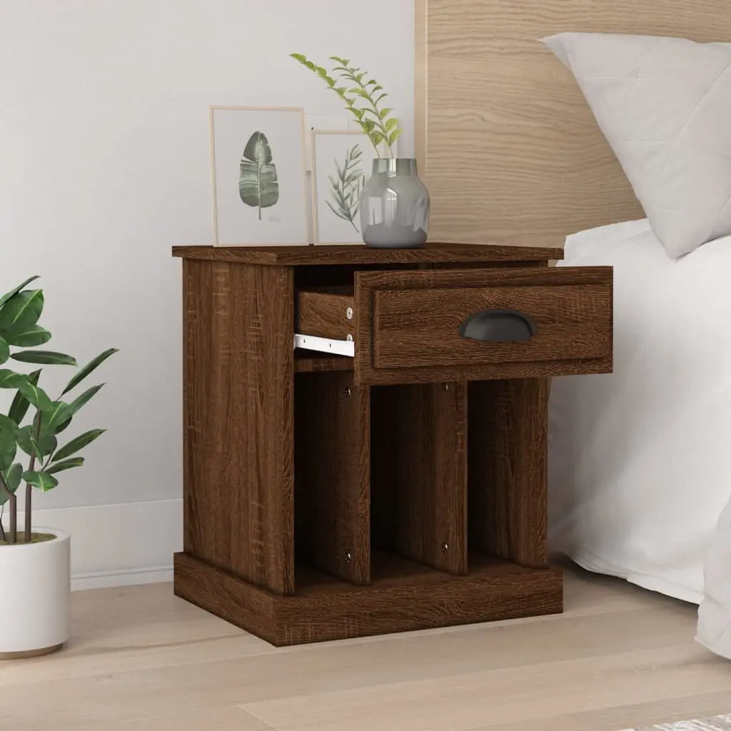Brown Oak Bedside Cabinet 43x36x50cm