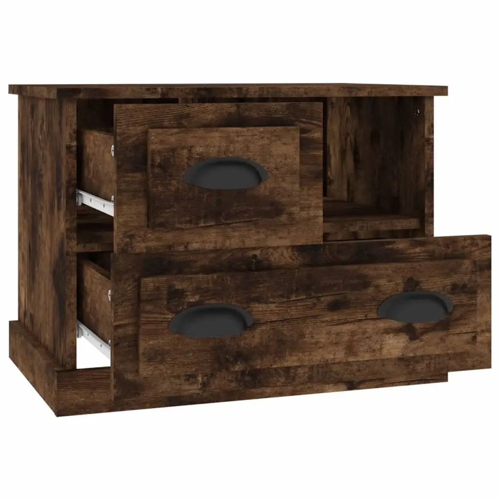 Bedside Cabinet Brown Storage Table with Drawer Compartment Nightstand Furniture