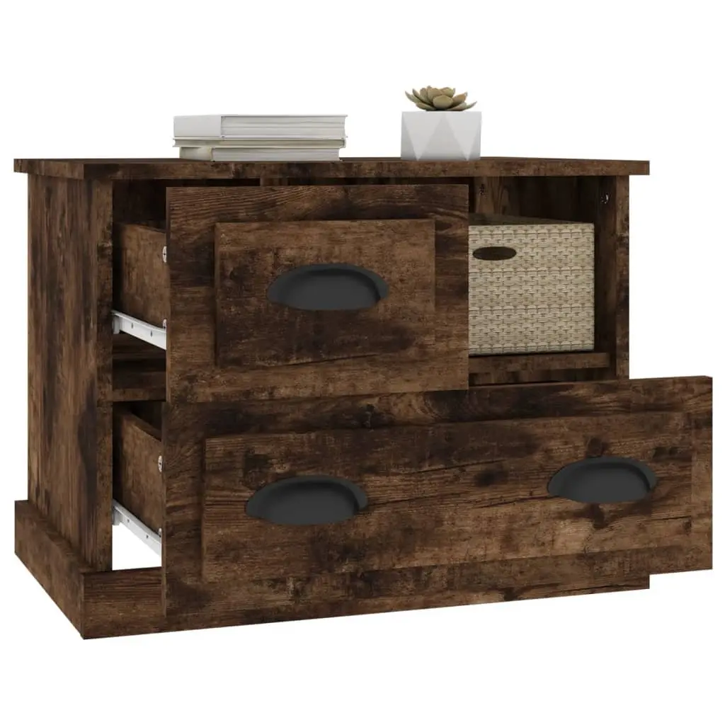 Bedside Cabinet Brown Storage Table with Drawer Compartment Nightstand Furniture