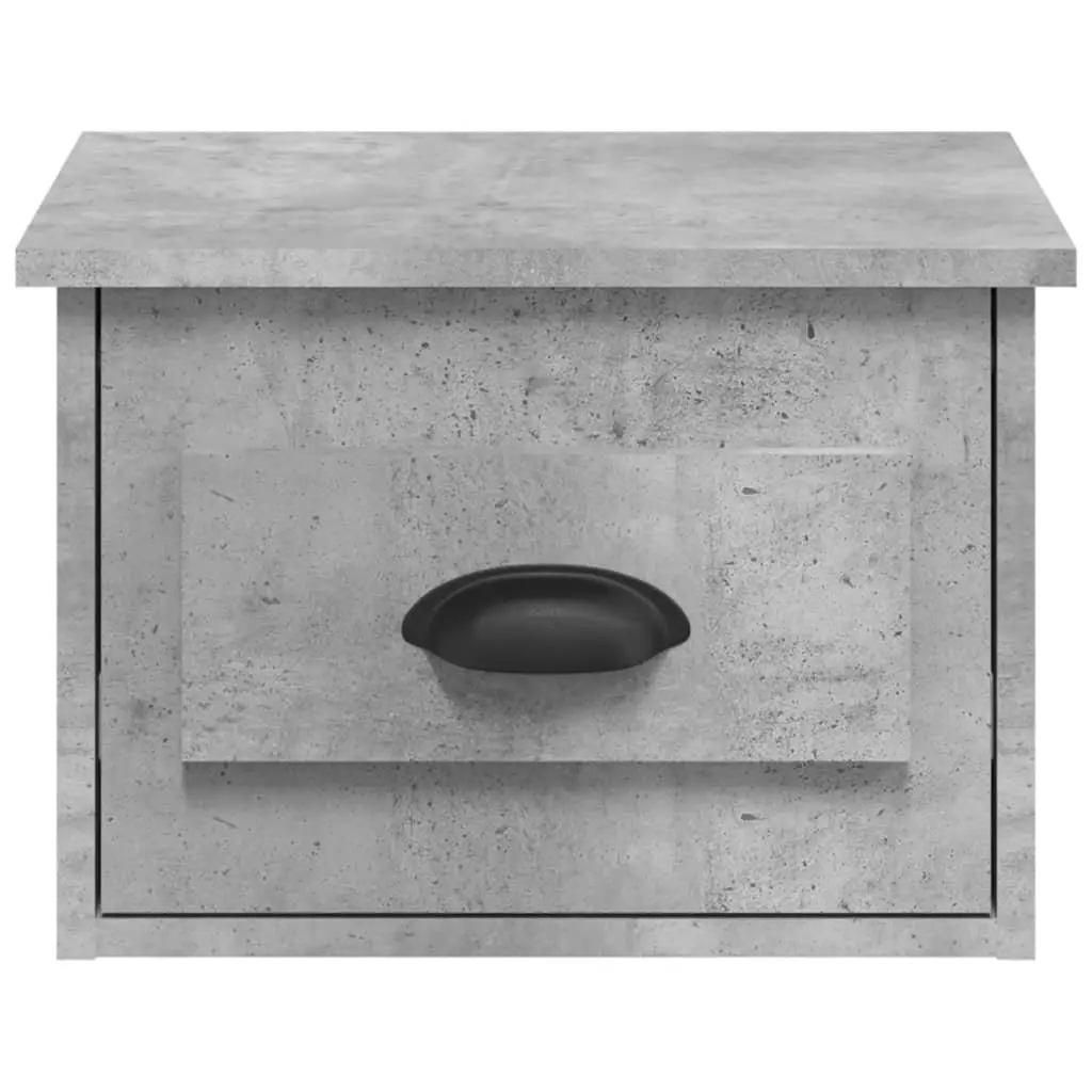 Wall-mounted Bedside Cabinets 2 pcs Grey Floating Storage Organiser Drawer