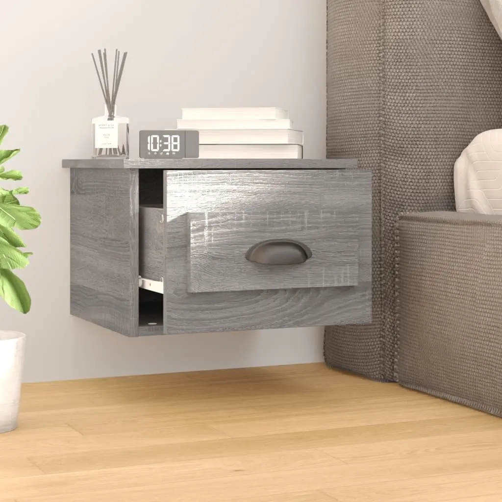 Grey Sonoma Wall-mounted Bedside Cabinets