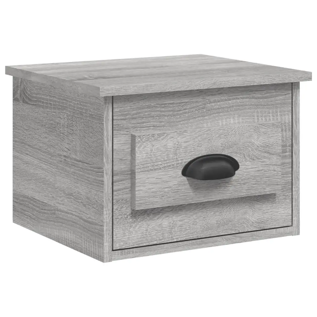 Grey Sonoma Wall-mounted Bedside Cabinets