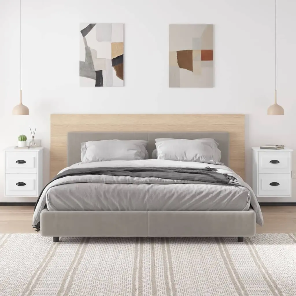 Wall-mounted Bedside Cabinet 2 Drawers Floating Storage White 41.5x36x53cm