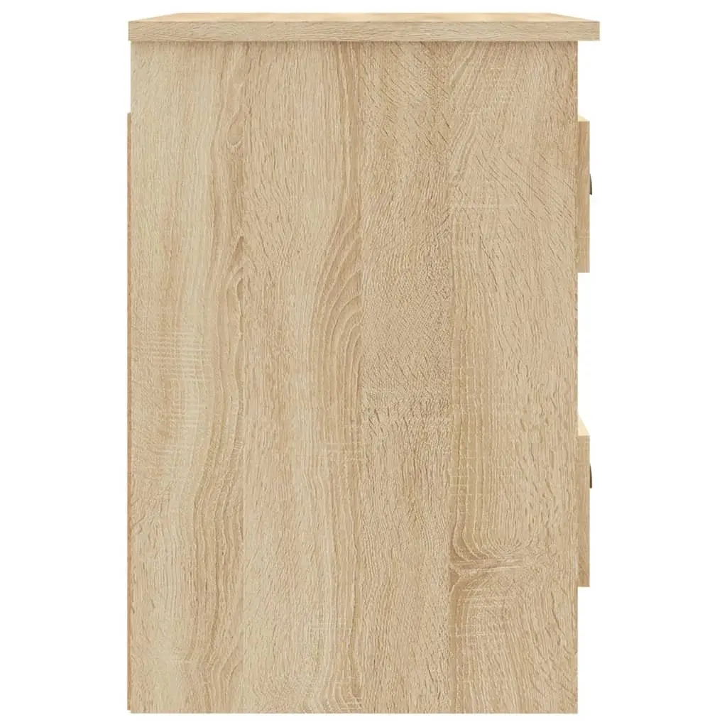 Wall-mounted Bedside Cabinet for Bedroom 41.5cm Wide Sonoma Oak Floating Storage Unit with 2 Drawers