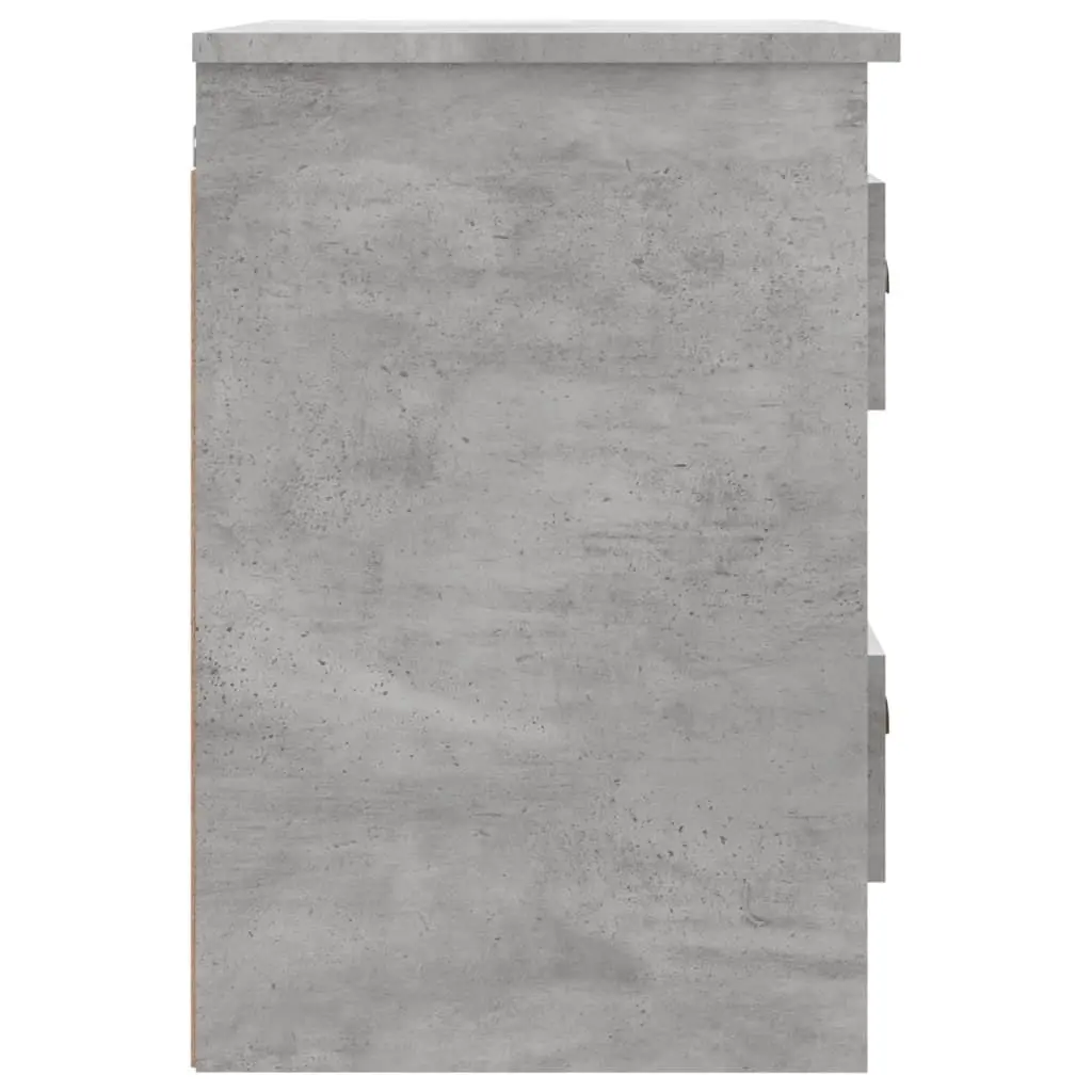 Wall Mounted Bedside Cabinet 2 Drawers Floating Bedroom Storage Grey