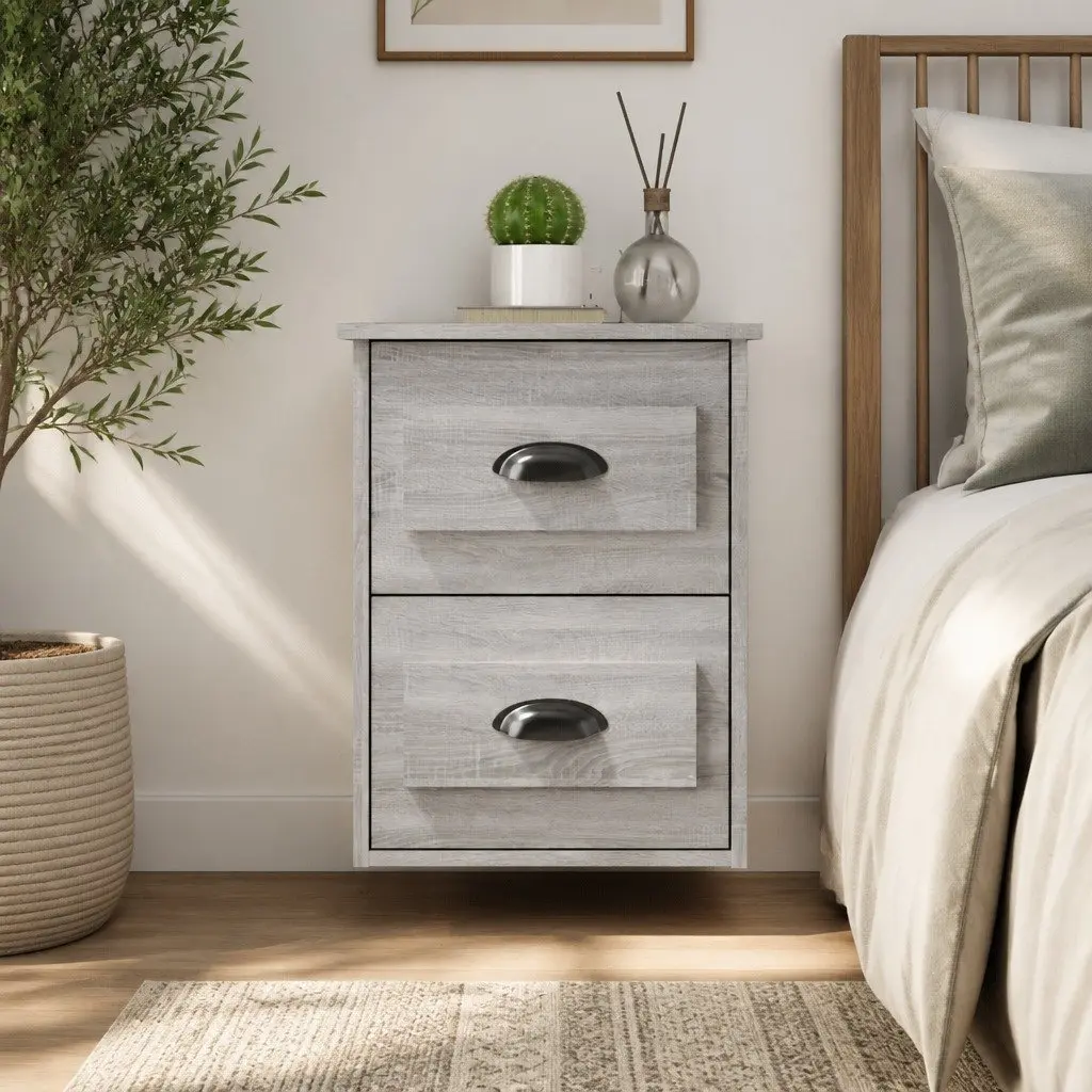 Grey Sonoma Wall-Mounted Bedside Unit