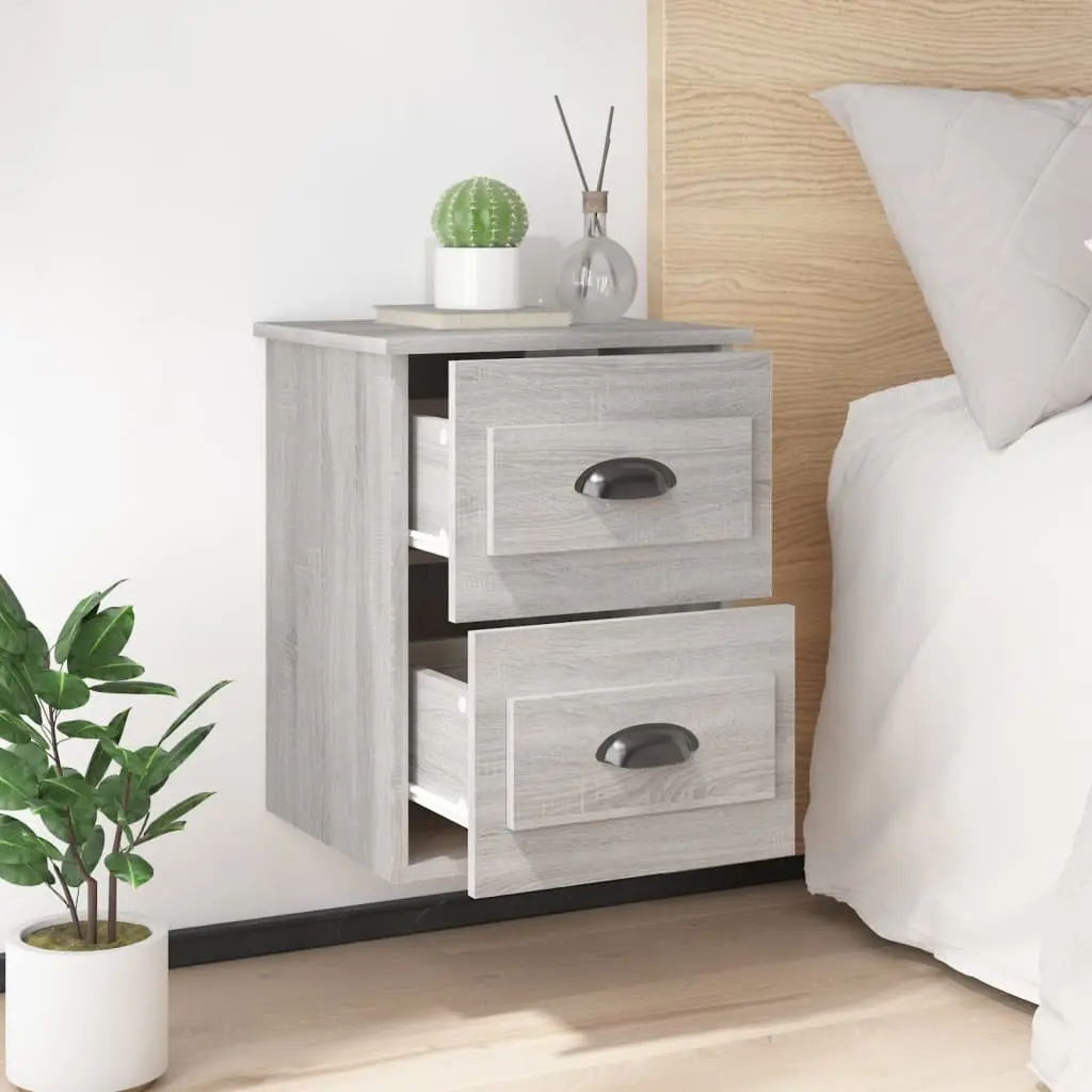 Grey Sonoma Wall-Mounted Bedside Unit