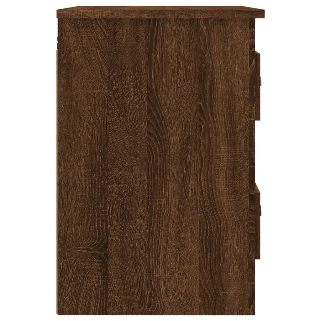 Wall-Mounted Bedside Cabinet in Brown Oak