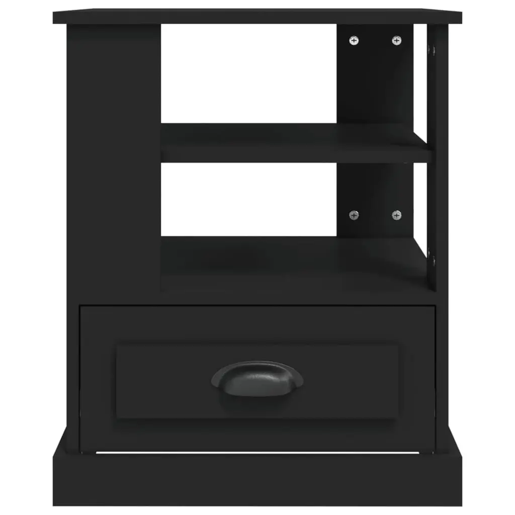Side Table for Living Room Bedroom Entryway Black Engineered Wood 50W x 50D x 60H cm