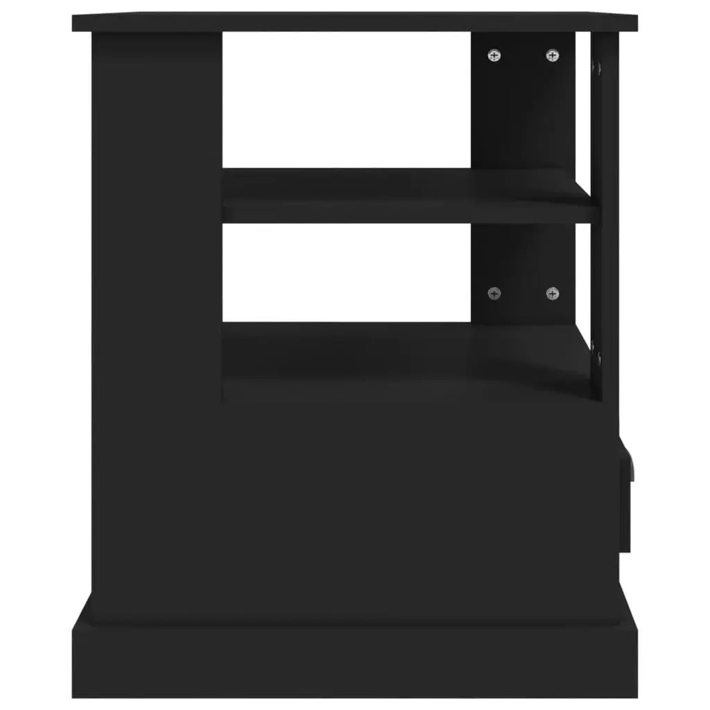 Side Table for Living Room Bedroom Entryway Black Engineered Wood 50W x 50D x 60H cm