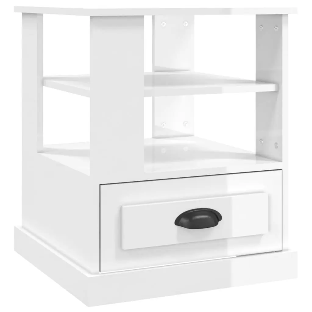 High Gloss White Accent Side Table