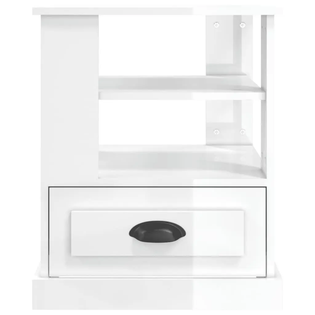 High Gloss White Accent Side Table