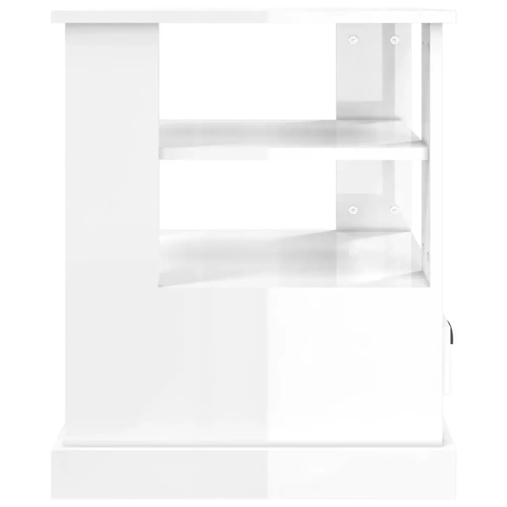 High Gloss White Accent Side Table