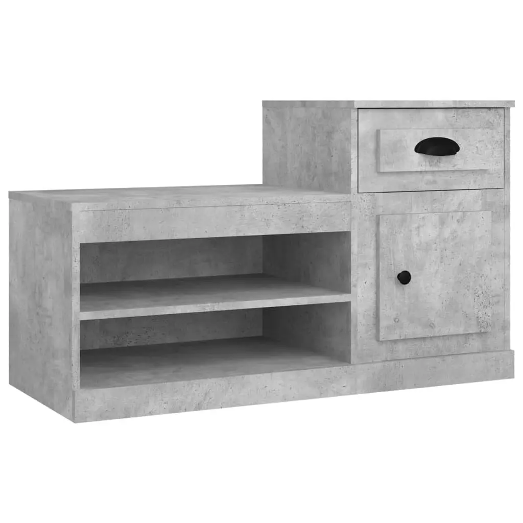 Shoe Cabinet Grey Storage Organiser Engineered Wood Cupboard Rack 100x42x60cm