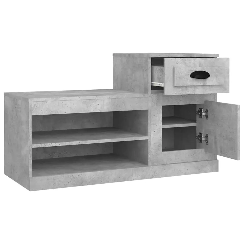 Shoe Cabinet Grey Storage Organiser Engineered Wood Cupboard Rack 100x42x60cm