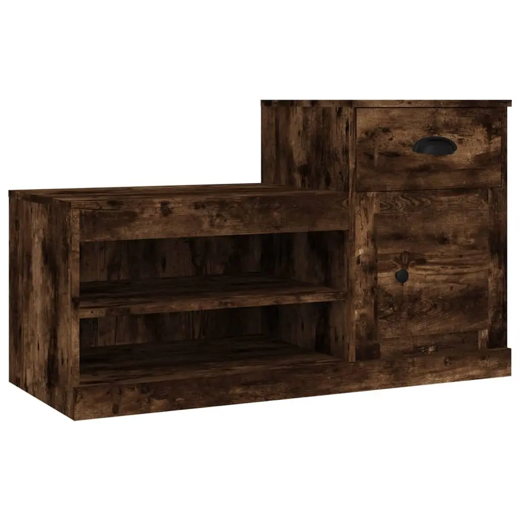 Shoe Cabinet Brown Engineered Wood Storage Organiser Cupboard 100x42x60 cm