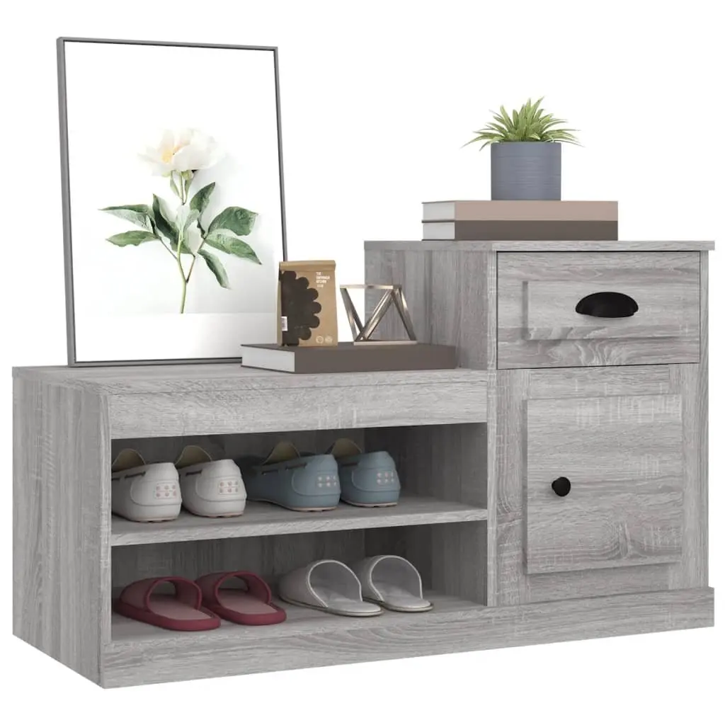 Shoe Cabinet for Home Grey Sonoma Engineered Wood Storage Organiser 100x42x60cm