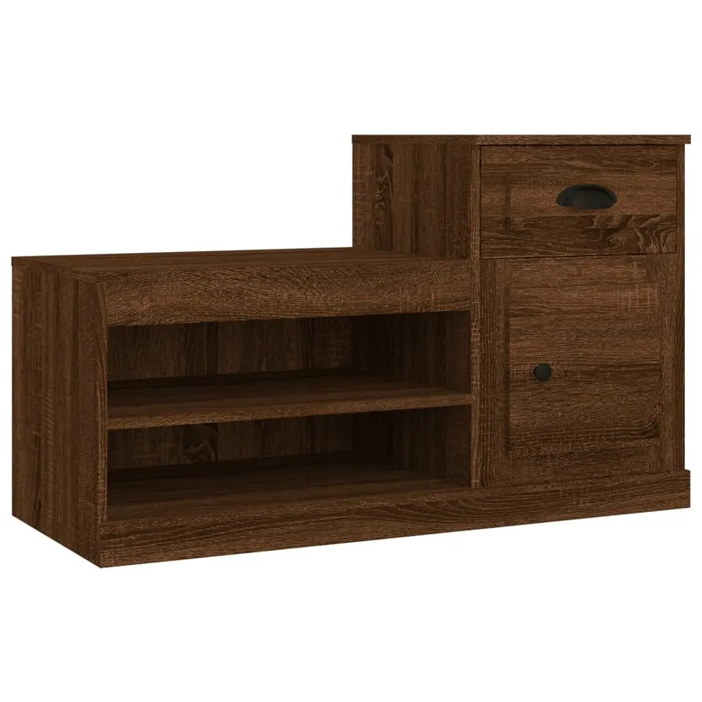 Shoe Cabinet for Home Organisation Brown Oak Engineered Wood 100x42x60cm
