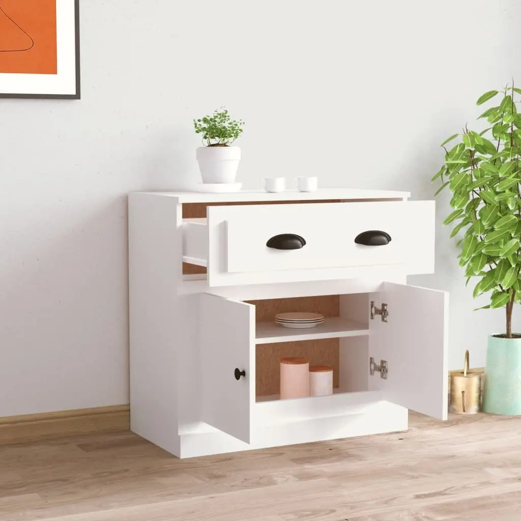Sideboard for Home Storage White 70x35.5x67.5 cm Engineered Wood