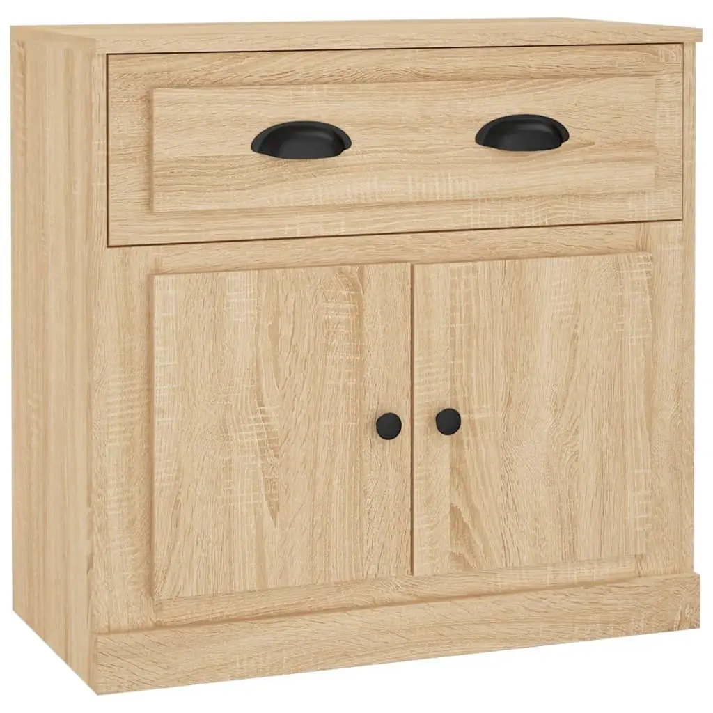 Sideboard Storage Cabinet Brown Engineered Wood Living Room Buffet Cupboard 70cm