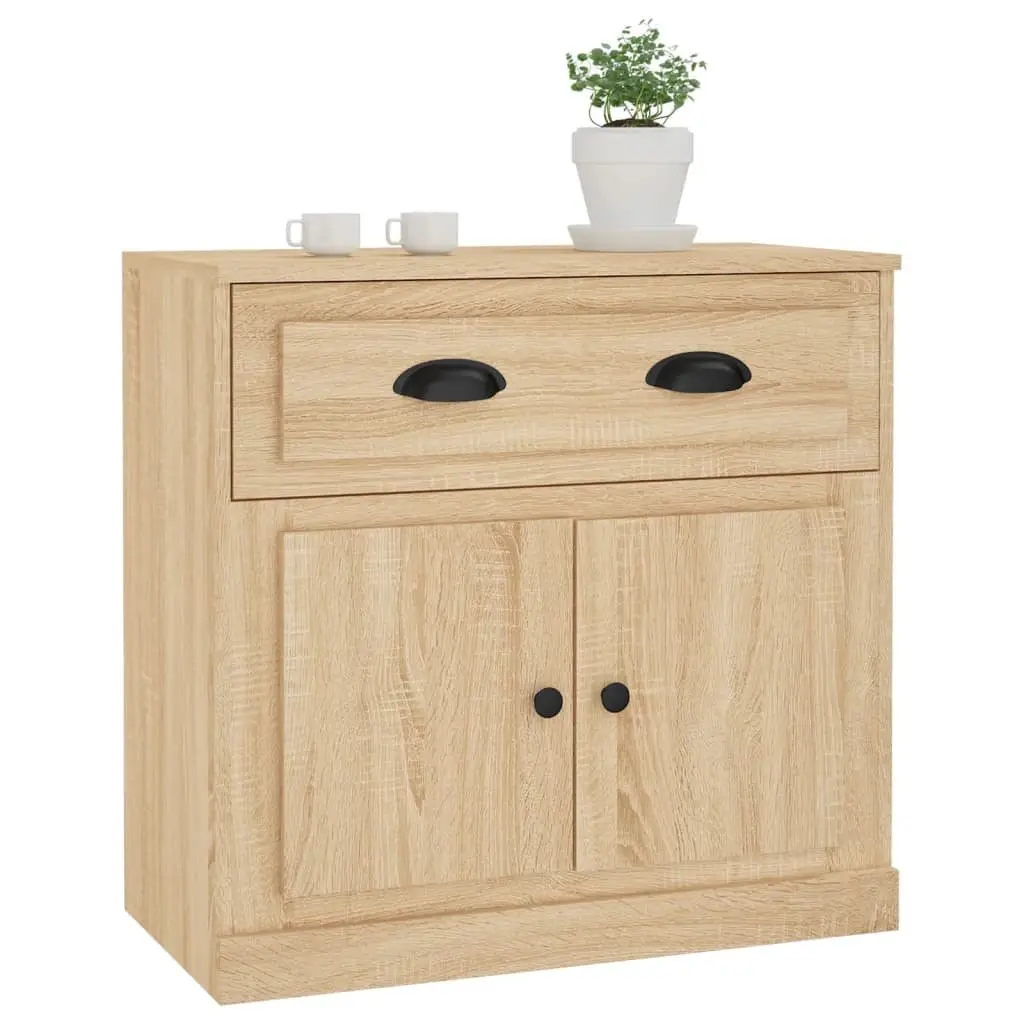 Sideboard Storage Cabinet Brown Engineered Wood Living Room Buffet Cupboard 70cm