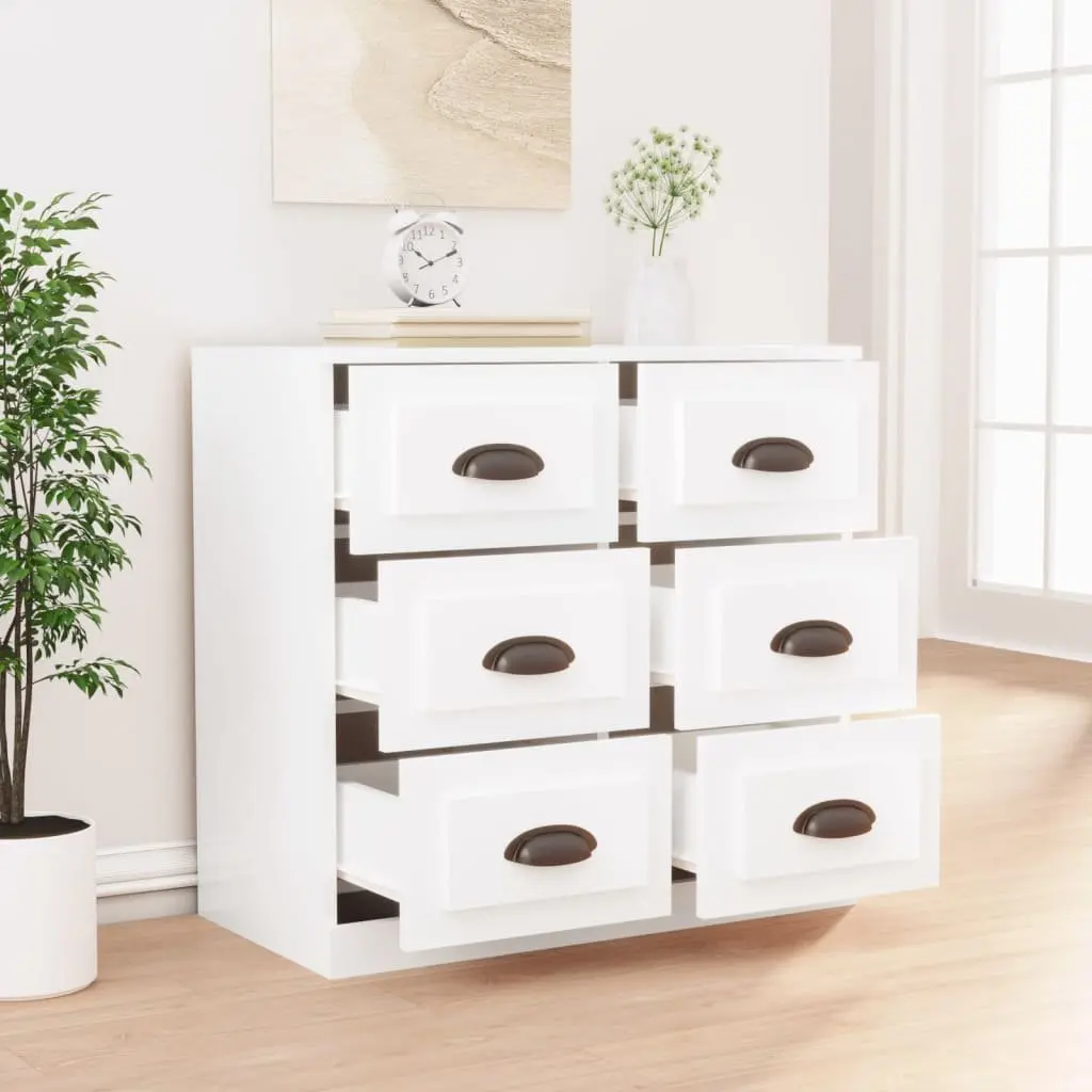 Sideboard Storage Cabinet Living Room White Engineered Wood 70 x 35.5 x 67.5 cm