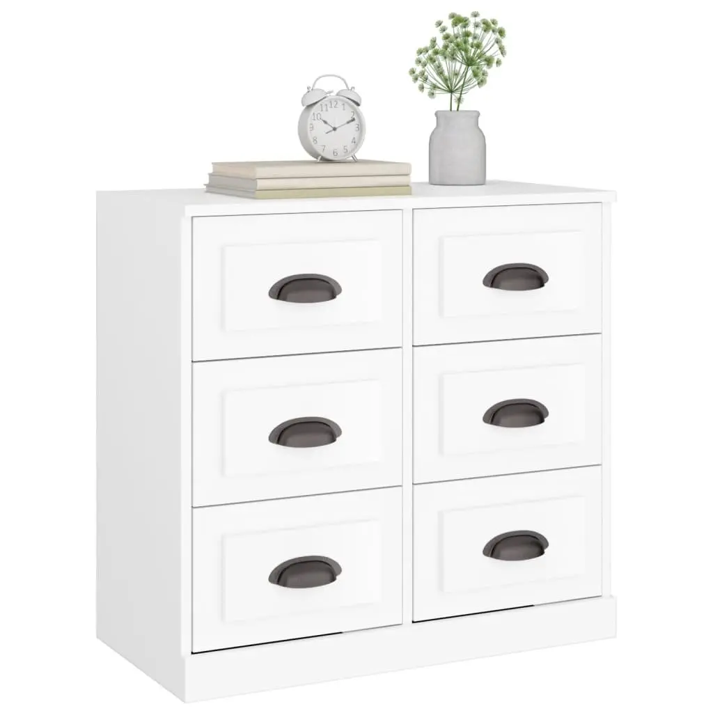 Sideboard Storage Cabinet Living Room White Engineered Wood 70 x 35.5 x 67.5 cm