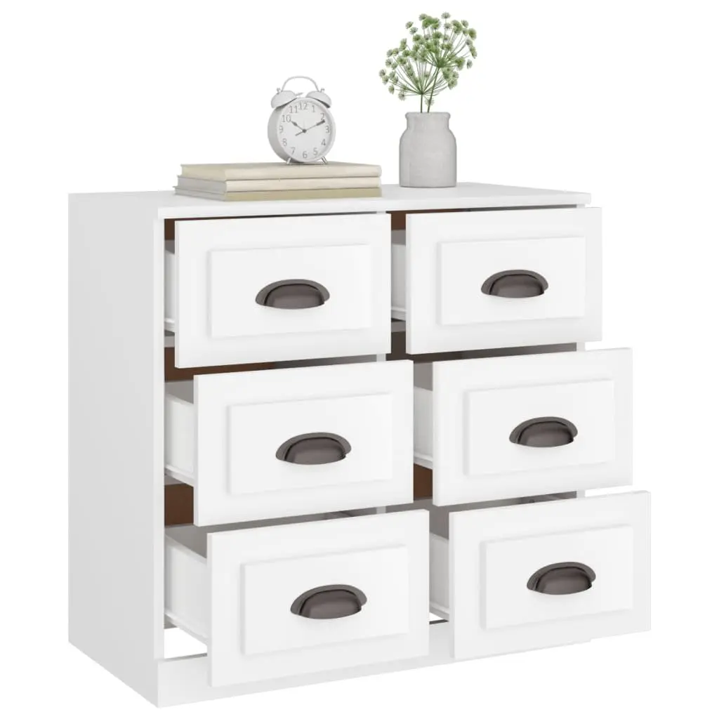Sideboard Storage Cabinet Living Room White Engineered Wood 70 x 35.5 x 67.5 cm