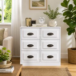 High Gloss White Sideboard with Engineered Wood Construction