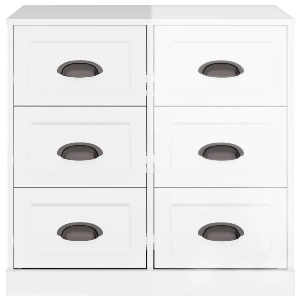 High Gloss White Sideboard with Engineered Wood Construction