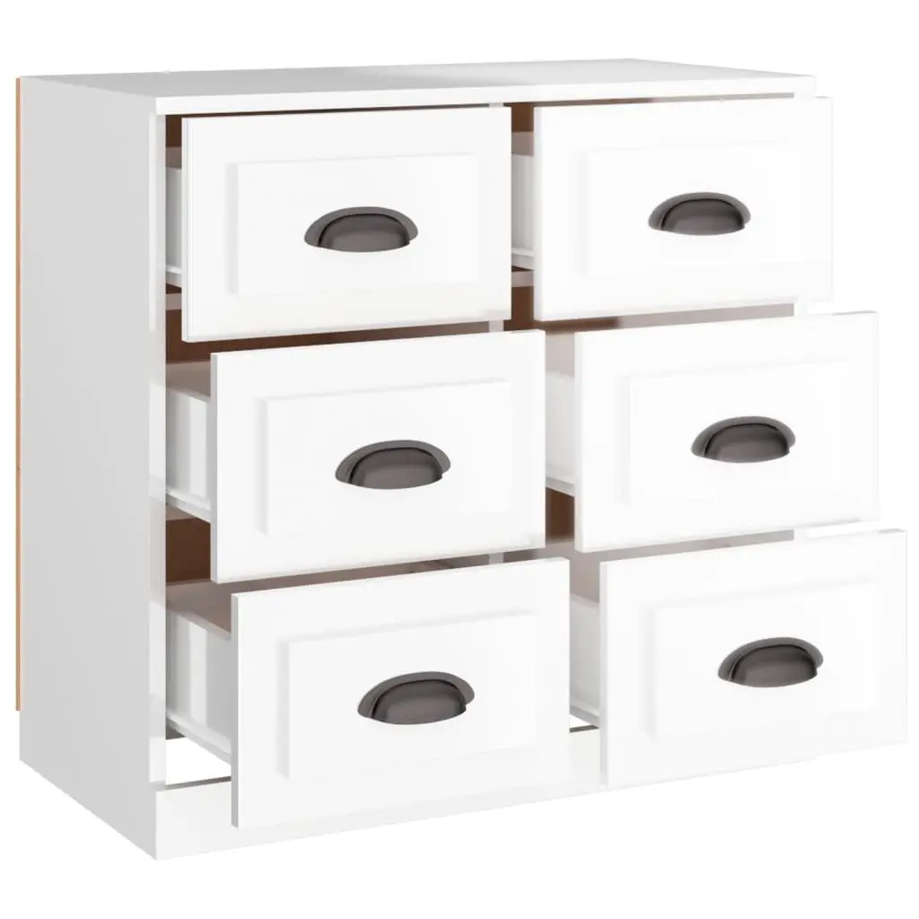 High Gloss White Sideboard with Engineered Wood Construction